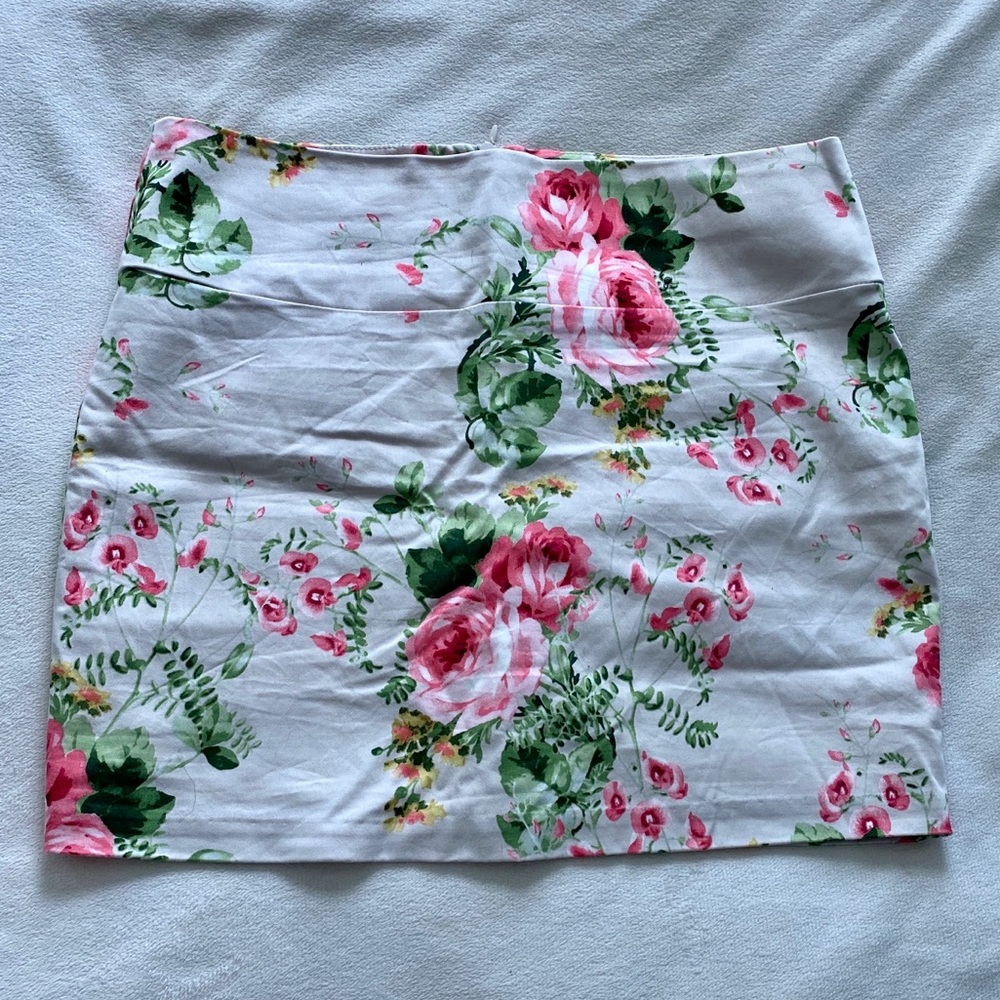 Floral Zip Back Skirt